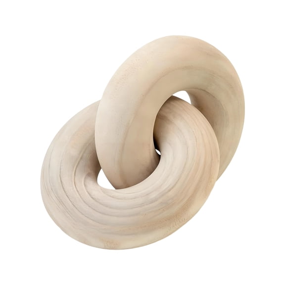 DESIGNICE Fireplace Mantel Decor,Double Ring Wooden Chain Ornaments Mantle Decor,Easter Decorations,Home Living Room Holiday Table Decorations