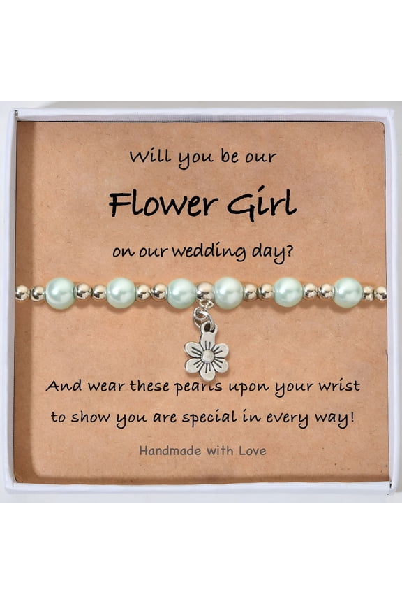 2026 New Flower Girl Proposal Bracelet, Will You Be My Flower Girl, Thank You for Being Our Flower Girl Gift, Stretchy Bracelet for Girls