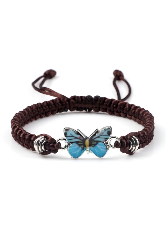 Friendship Bracelet Fashion Bracelets Butterfly Bracelets Gift for Teen Girls Adjustable String Butterfly Bracelets Gift for Women Cute Butterfly Charm Bracelets Blue