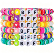 DESIGNICE Friendship Bracelets Bff Bestie Colorful Clay Beaded Stretch Bracelets