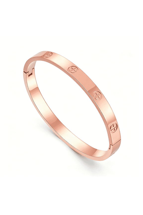 Friendship for Women-18K Gold Plated Titanium Steel Cuff Bangle | Cubic Zirconia Jewelry Gift,Simple&Durable Everyday Wear(S/M/L Size)