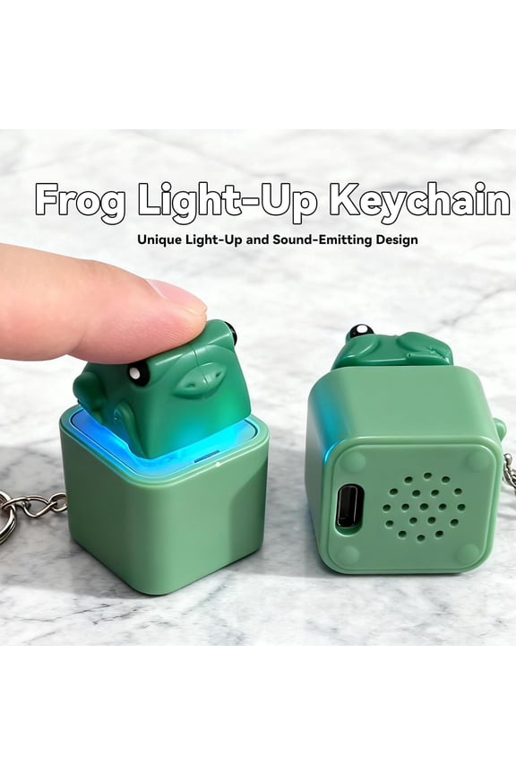 Frog Croaking Keychain, Frog Fidget Toy for Adult  Realistic Croaking Sound, Portable Sensory Keychain for Anxiety Relief, Funny Gift for Men & Women