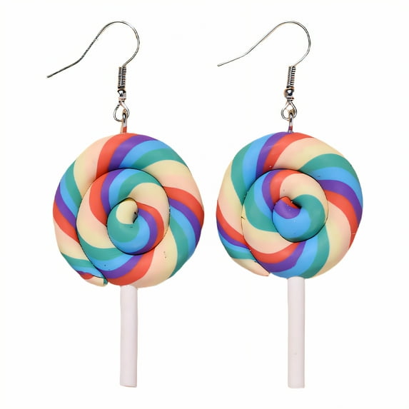DESIGNICE Fun Earrings,Polymer Clay Earrings for Women,Lollipop Design Hypoallergenic Earrings for Women,Style1