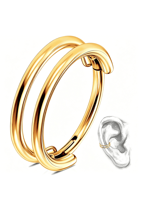 G23 Titanium Conch Piercing Jewelry Hoop:16G 8/10/12Mm Diamond Cartilage Earring Double Piercing Hoop Septum Rings Hypoallergenic Nose Rings Hinged Segment Clicker Lip Rings
