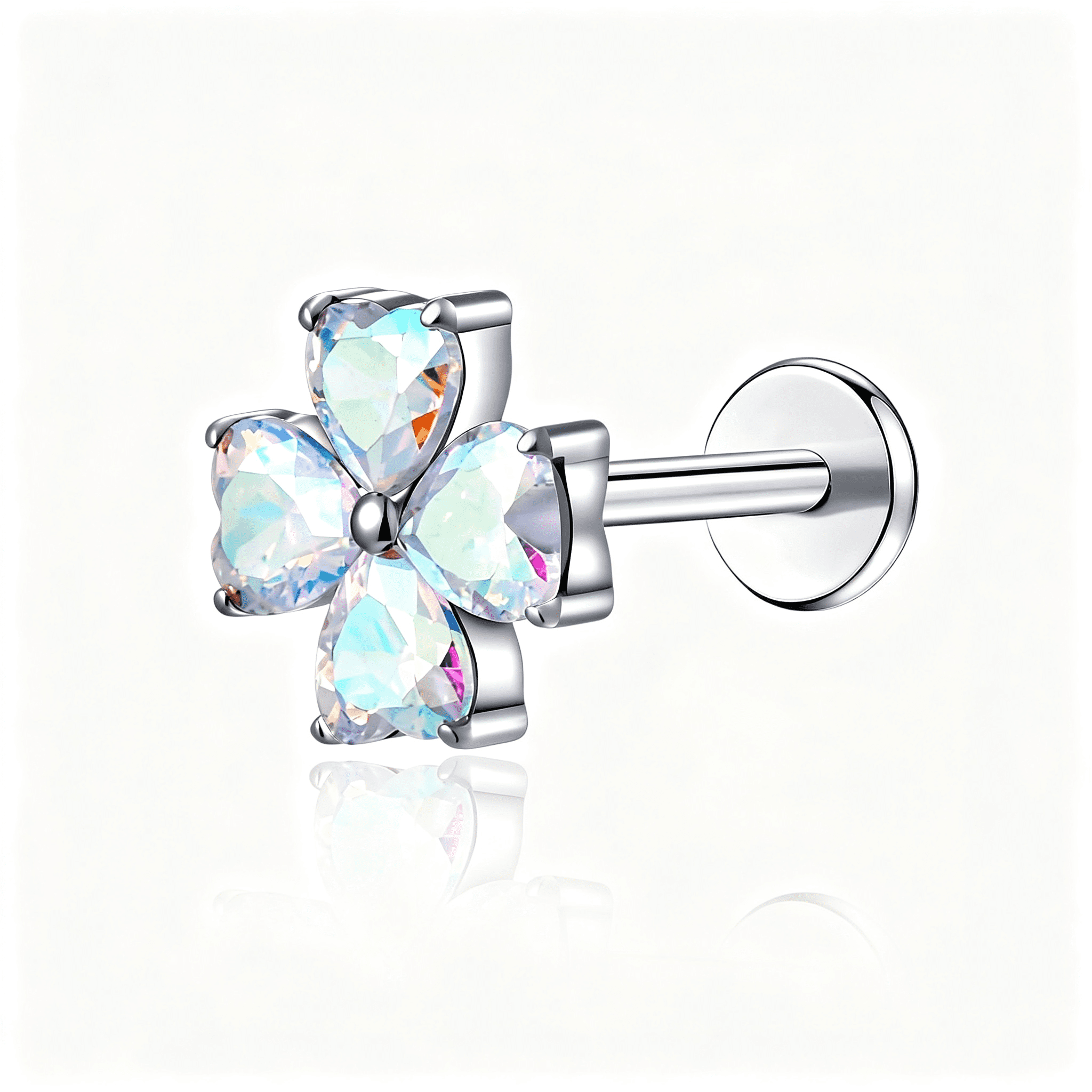 G23 Titanium Flat Back Earrings Studs 18G 16G F136 Implant Grade Titanium Labrets Press Fit Threadless Push"Dainty Carti