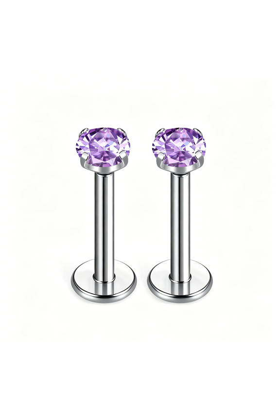 G23 Titanium Labret Studs Threadless 16G Lip Rook Lobe Tragus Cartilage Push Back Earring Piercing Jewelry