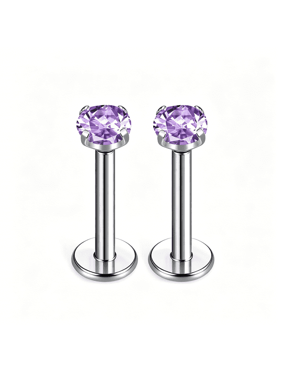 G23 Titanium Labret Studs Threadless 16G Lip Rook Lobe Tragus Cartilage Push Back Earring Piercing Jewelry