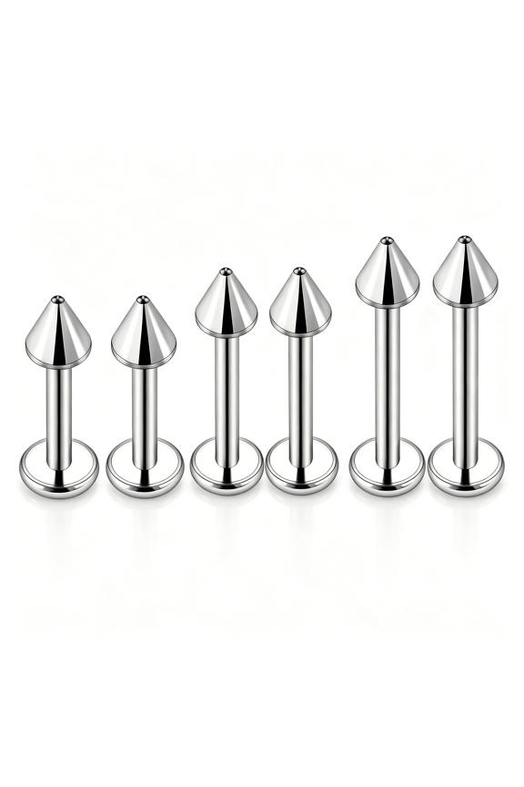G23 Titanium Lip Rings 16G 18G 20G Labret Jewelry Medusa Piercing Jewelry Monroe Lip Rings Different Size Tragus Nail Conch Helix Earring Stud Bar Length 6Mm 8Mm 10Mm
