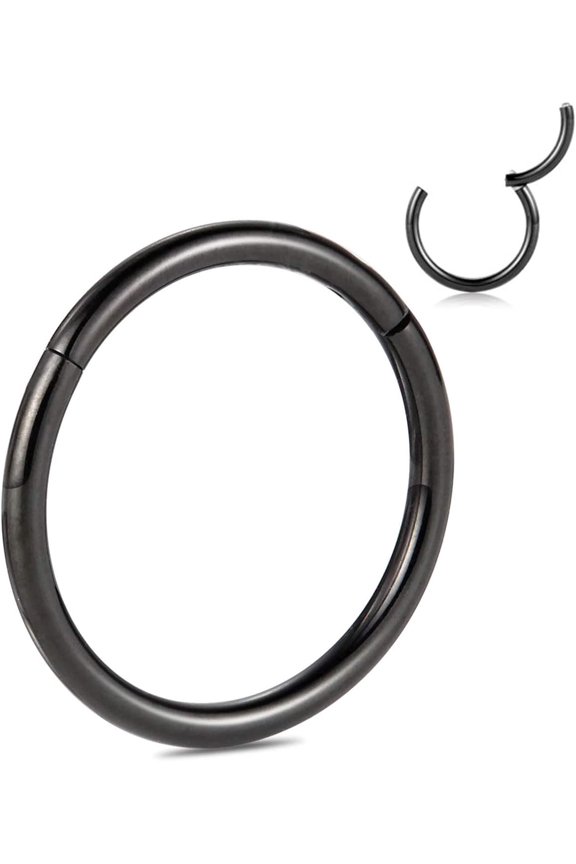 G23 Titanium Nose Hoop Rings Septum Clicker Ring Seamless Segment Clicker Ring Conch Piercing Jewelry Cartilag Helix Tragus Lip Lobe Earrings