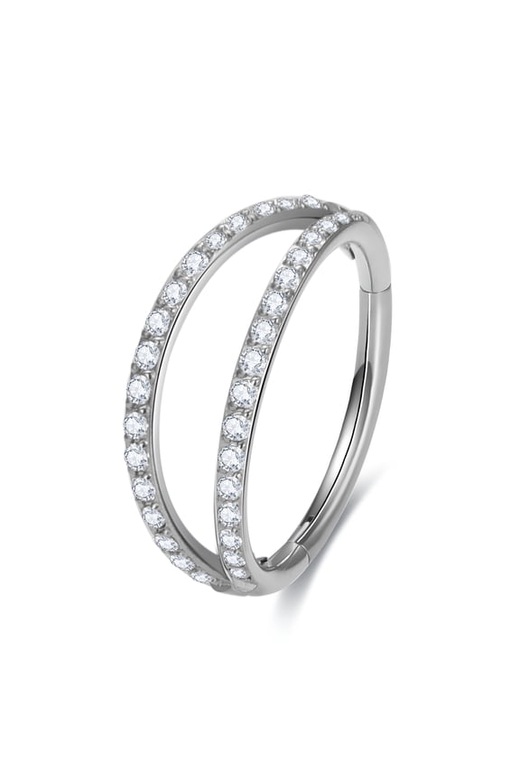 G23 Titanium Septum Clicker Nose Ring,Triple Double Open Stack Hoop Ring,Daith Helix Rook Conch Tragu Cartilage Piercing Jewelry