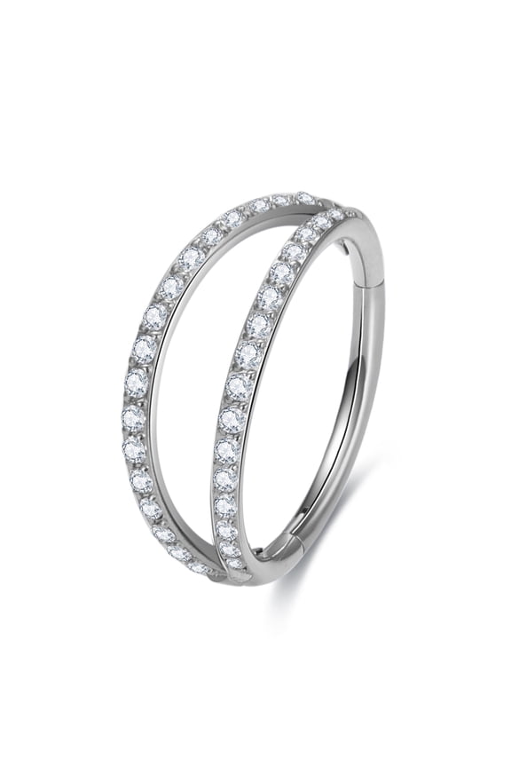 G23 Titanium Septum Clicker Nose Ring,Triple Double Open Stack Hoop Ring,Daith Rook Conch Tragu Cartilage Piercing Jewelry,Double Nose Hoop for Single Piercing