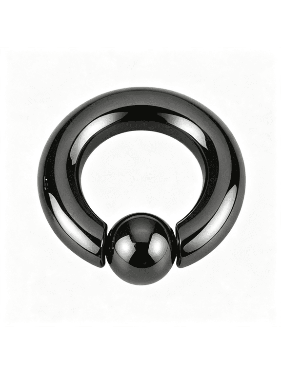 G23 Titanium Septum Rings Pa 00/0/2/4/6/8/10/12G Captive Bead Spring Action Cbr Monster Screwball for Men Women Ear Weights for Stretched Ear Piercing Body Jewelry 10/12/16Mm Silver Black