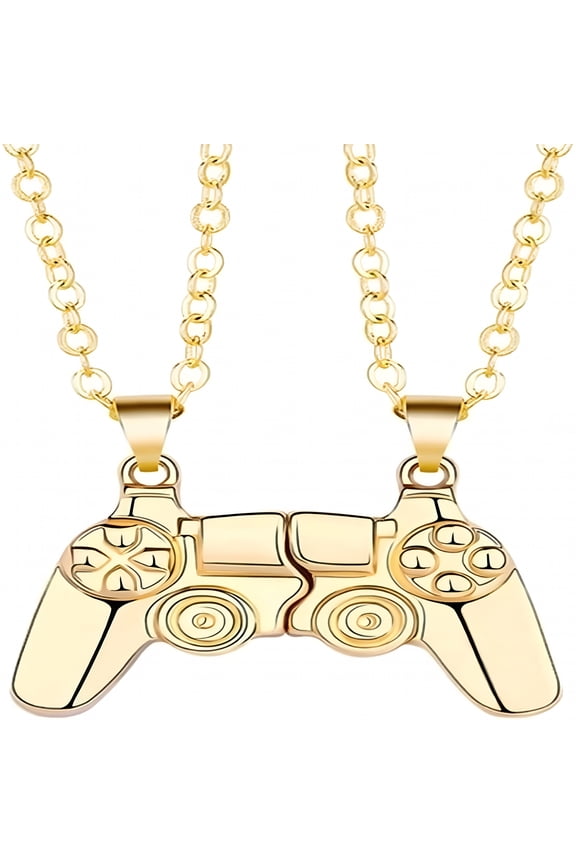 Game Controller Matching Necklaces for Couples,Punk Hip Hop Disc Gamepad Friendship Necklaces for Bff,Best Friends,Friend Necklaces