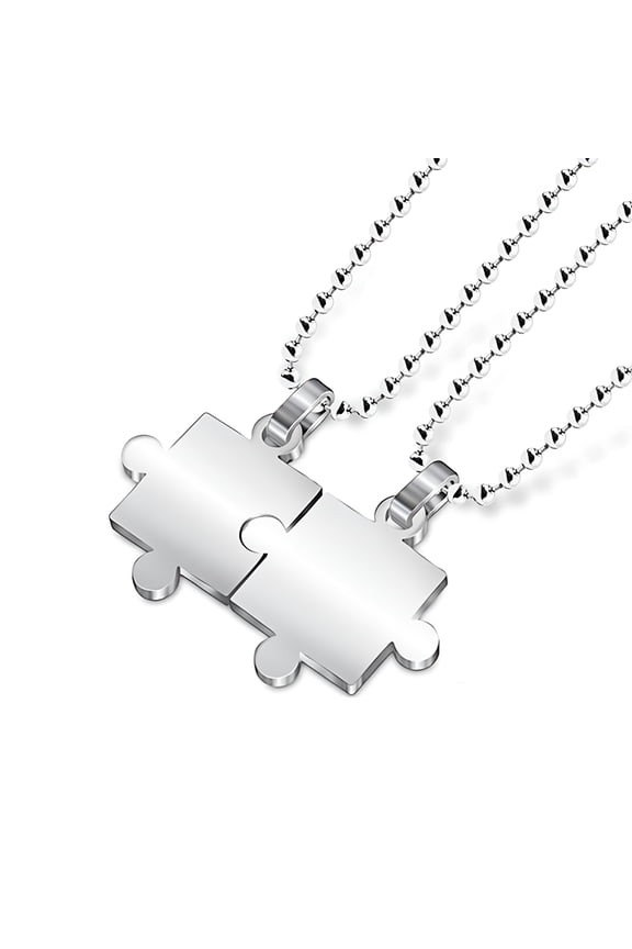 Gifts For Couples Matching Necklaces Steel Puzzle 1Pair Pendant