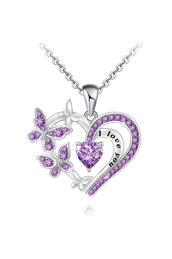 Gifts for Mom Birthday,Heart Butterfly Design Birthday Gifts for Girlfriend,Romantic Aura Friend Birthday Gifts for Women,Purple