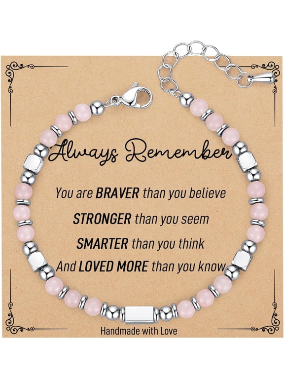 Gifts for Teen Girls/Kids,Graduation Gift for Her,Tiny Gemstone Beaded Bracelets for Teenage Girls Trendy Jewelry with Inspirational Card