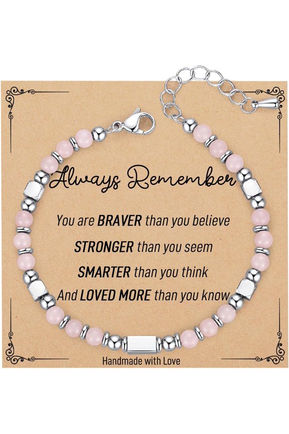Gifts for Teen Girls/Kids,Graduation Gift for Her,Tiny Gemstone Beaded Bracelets for Teenage Girls Trendy Jewelry with Inspirational Card