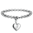 thumbnail image 1 of DESIGNICE Girls Bracelets Stainless Steel Heart Charm Bracelet Women Gifts Unique Alphabet Bracelet Silver Bracelets Style 9, 1 of 2