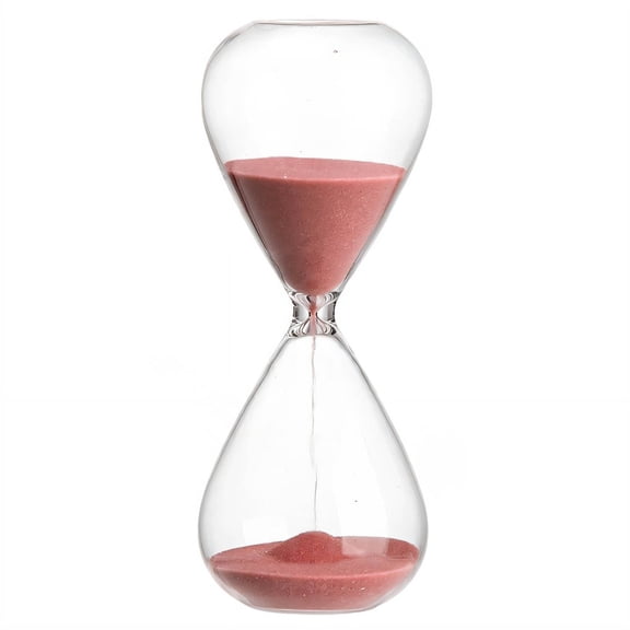 DESIGNICE Glass Hourglass Sand Timer, High Transparency Red Decorative Timekeeper for Home, Office, Study, and Meditation