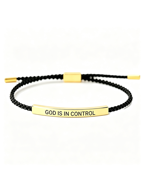 God Is in Control Inspirational Healing Bracelets for Women Men | Handmade Adjustable Christian Faith Letter Braided Bracelet Jewelry Christmas Birthday Gift