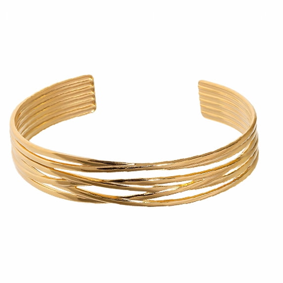 DESIGNICE Gold Bangles for Women Geometric Design Bangle Bracelets Opening Gold Arm Cuff for Women Sister Gifts Gold
