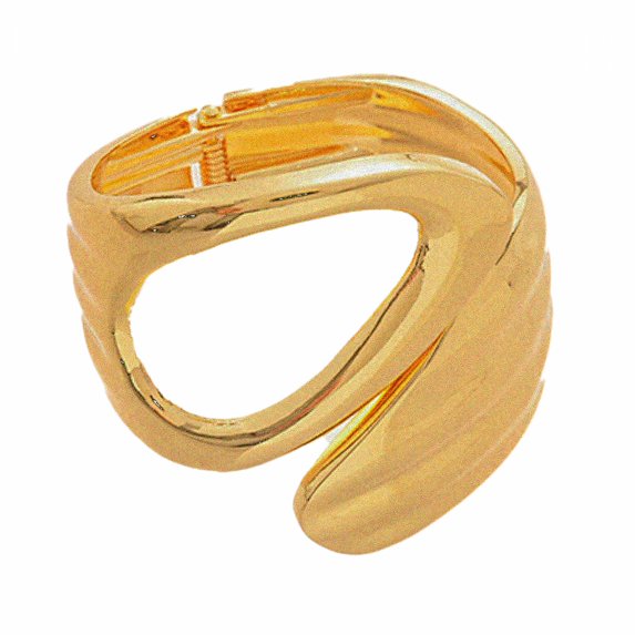 DESIGNICE Gold Bangles for Women Unique Twisted Design Chunky Bracelets Open-Close Bangles Bracelets for Women Gold2