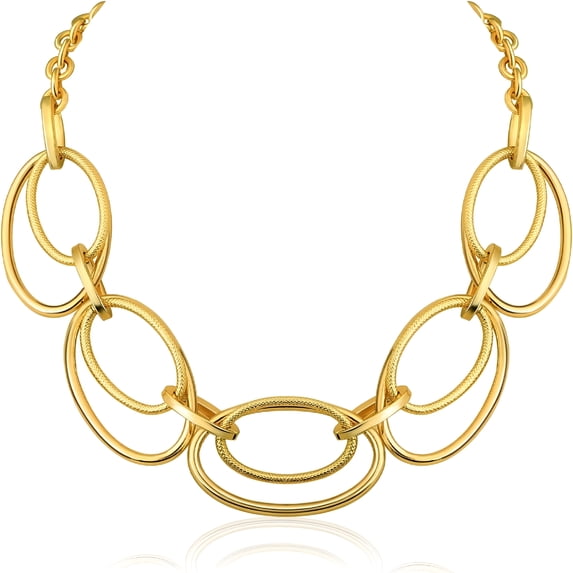DESIGNICE 2026 New Gold Cable Link Pendant Necklace: 14K Gold Plated ...