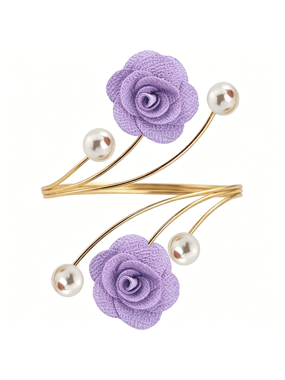 Gold Camellia Flower Upper Arm Cuff for Women Open Adjustable Upper Arm Bangle Coil Swirl Armlet Armband Minimalist Jewelry Statement Party Jewelry