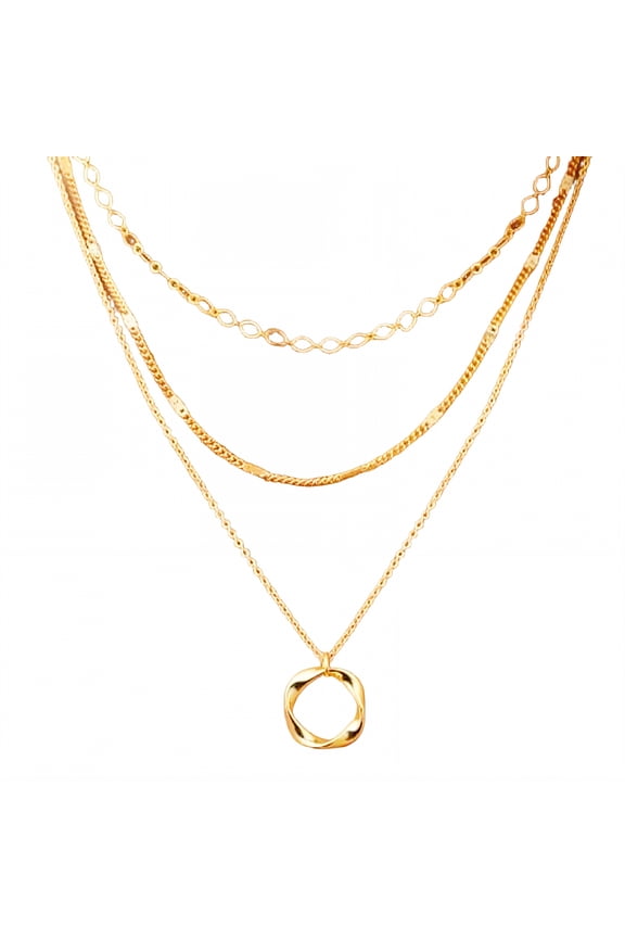 Gold Chain,Malleable Links Long Gold Necklace,Lightweight Look Personalized Necklace,Gold3 Plated