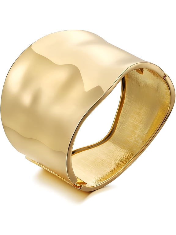 Gold Cuff Bracelets for Women Fashion Chunky Gold Bracelets for Women Hinge Gold Bangle Bracelets for Women Gold Wrist Cuffs for Women