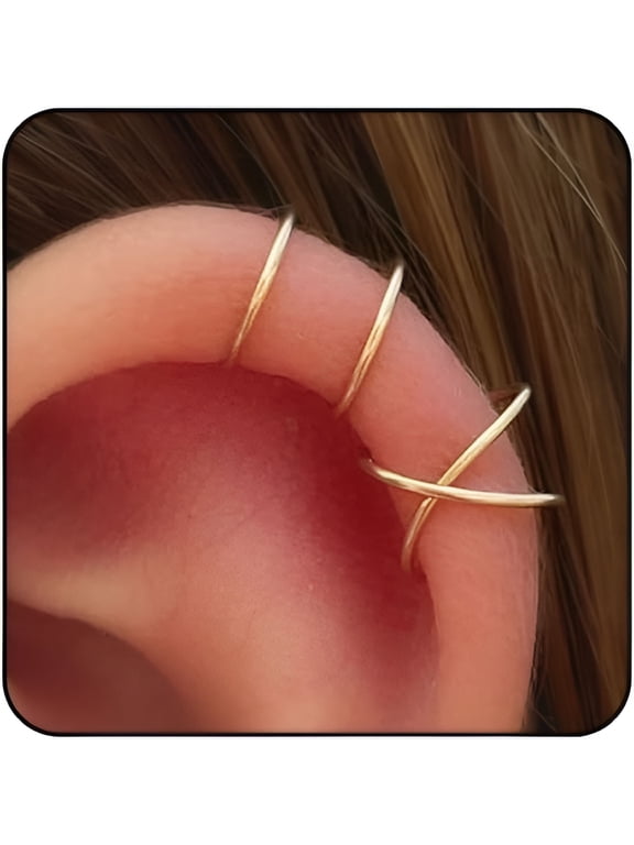 Gold Ear Cuffs Non Piercing Silver Ear Cuff Earrings For Women Fake Piercings Cartilage Earrings Non Pierced Clip On Earrings Dainty Silver Earrings