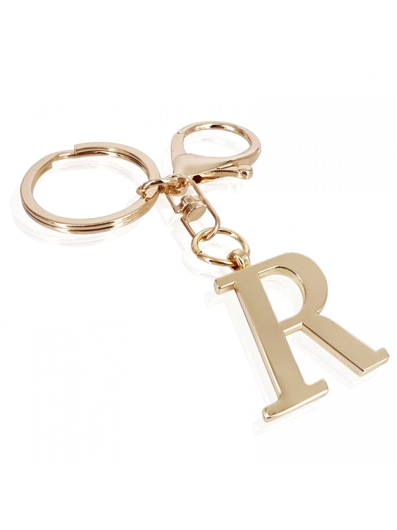 Gold Keychain, Letter K Keychains, for Women Men Purse Charms for Handbags Metal Alphabet Key Ring