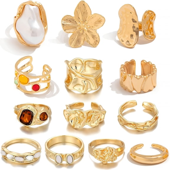 DESIGNICE Gold Knuckle Rings Set for Women Stackable Joint Finger Midi Rings Dainty Cubic Crystal Hollow Twist Cute Pack Jewelry