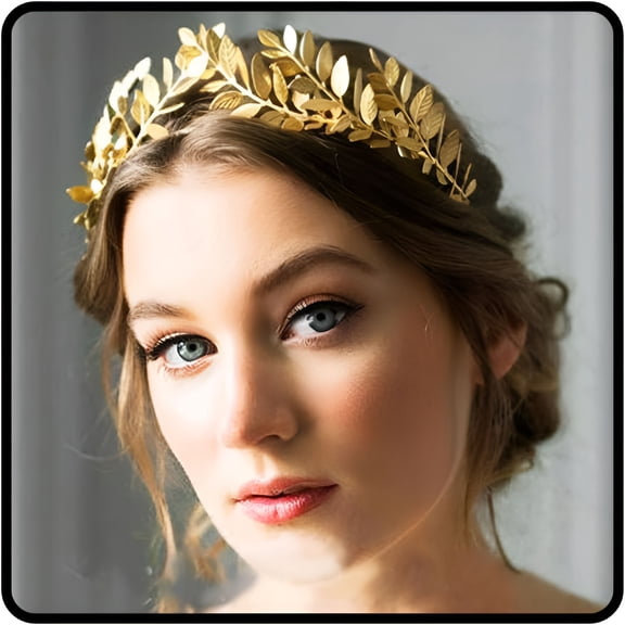 DESIGNICE Gold Leaf Crown Greek Goddess Accessories for Women