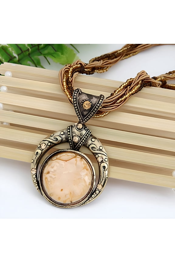 Gold Leather Necklace Long Boho Layered Necklace Silver Hippie Choker Necklace Bohemian Jewelry for Women