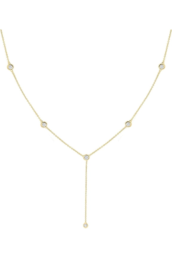 Gold Necklace for Women, Dainty Gold Long Necklaces 14K Gold Plated Prom Bar Cz Lariat Necklace Simple Choker Necklaces for Women Trendy Boho Fashion Costume Jewelry Womens
