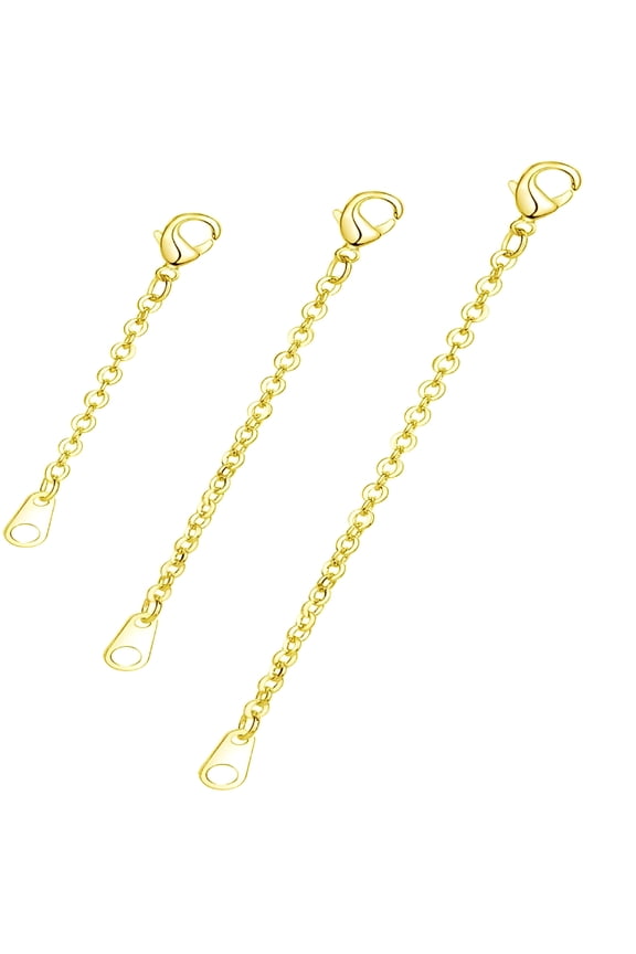Gold Plated Necklace Extenders Necklace Extension Chain with Durable Lobster Claw Clasp for Women
