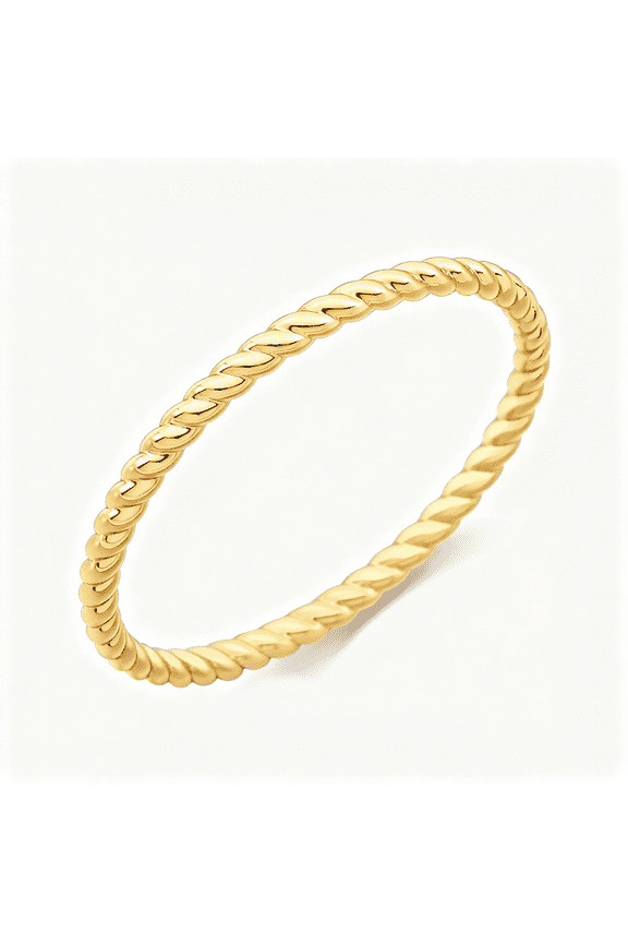 Gold Plated Rings for Women, Stackable Rings, Gold Plated Wedding Bands for Women, Twisted Pointer Finger Ring, Thin Band Ring