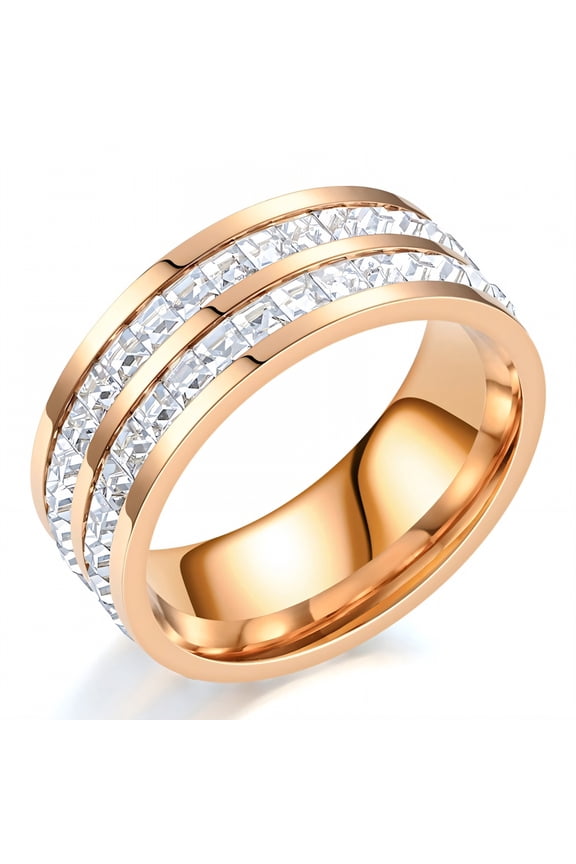 Gold Rings for Women,Skin-Compatible Fashion Rings for Women,Steady Structure Tarnish Free Gold Rings,Rosegold Plated