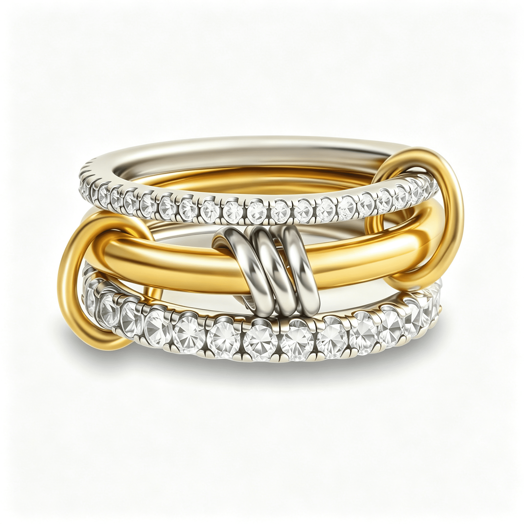 DESIGNICE Gold Stackable Rings for Women Non Tarnish,18K Gold Plated ...