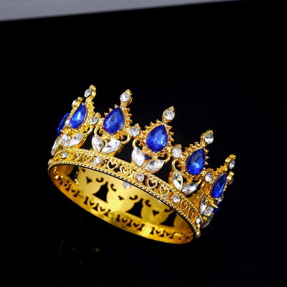DESIGNICE Gold Tiaras Baroque Round Crown Diadem Prom Wedding Hair Royal Queen King Crowns Gold Crown for Women Crowns for Women