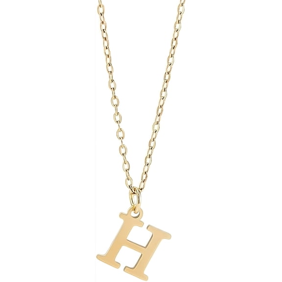 DESIGNICE Golden Initial Necklace for Women Dainty 304 Stainless Steel Letter A-Z Pendant Necklace 18" With 2" Extender Cute Trendy Initial Necklace Personalized Name Necklace Diy Letter H