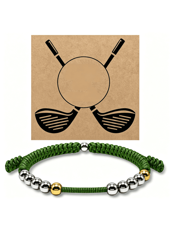 Golf Counter Bracelet, 10 Bead Handmade Score Counter, Adjustable Stainless Steel Beads, Easy Stroke Counting Accessory for Men and Women Golf Ball Tracker
