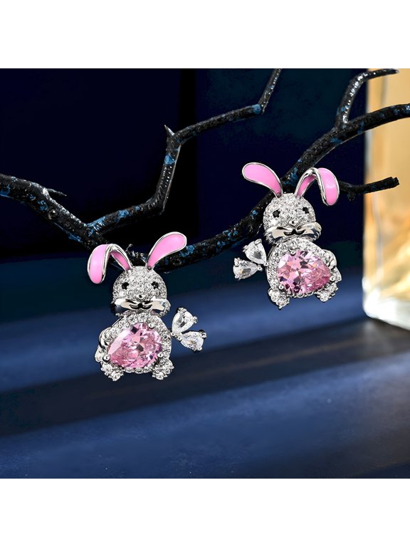 Goowood Easter Earrings Bunny Carrot Stud Earrings for Women Cute Easter Bunny Jewelry Statement Holiday Gifts for Lady Wife Friends