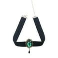 thumbnail image 1 of DESIGNICE Goth Accessories,Bronze Sun Diamond Pendant Black Choker Necklaces for Woman,Plastic Velvet Gothic Necklace,For Halloween Ladies,Green, 1 of 7