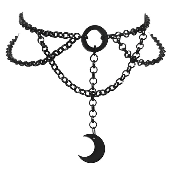 DESIGNICE Goth Accessories,Mystical Moon Star Goth Jewelry,Elegant Velvet Choker Necklace for Women,Fashionable Distinct Style Choker Necklace