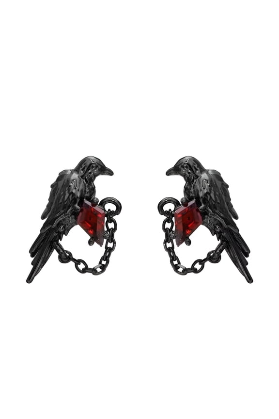 Gothic Crow Studs Earrings Dark Styles Alloy Allergy Resistant Ear Studs Jewelry for Anime Fan and Trendsetters Gothic Earrings for Women