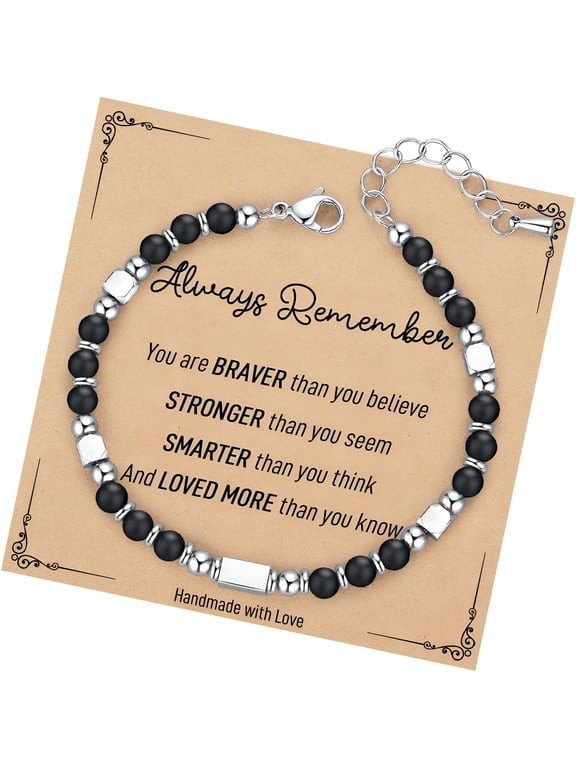 Graduation Gifts for Her Teen Girls-Tiny Gemstone Bracelets Teenage Teen Girl Gifts Trendy Stuff with Always Remember Inspirational Card-Beaded Bracelets for Women
