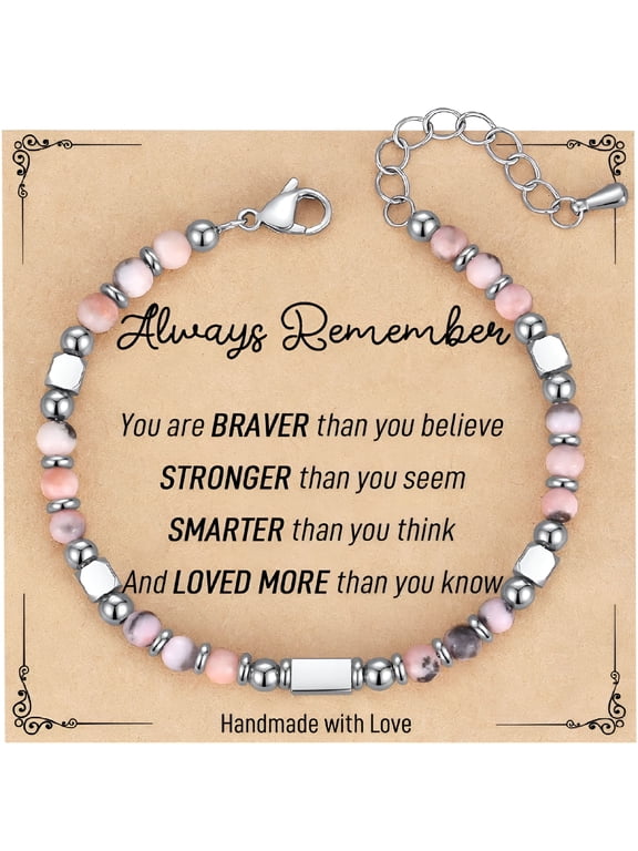 Graduation Gifts for Her Teen Girls - Tiny Gemstone Bracelets Teenage Teen Girl Gifts Trendy Stuff with Always Remember Inspirational Card