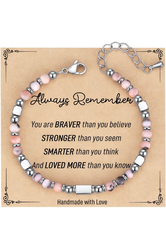 Graduation Gifts for Her Teen Girls - Tiny Gemstone Bracelets Teenage Teen Girl Gifts Trendy Stuff with Always Remember Inspirational Card